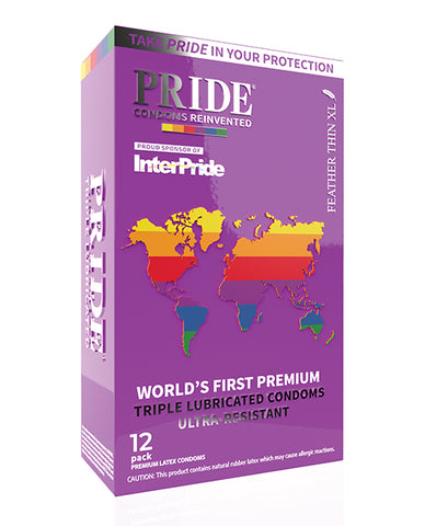 Pride Feather Thin Xl Condoms - Pack Of 12