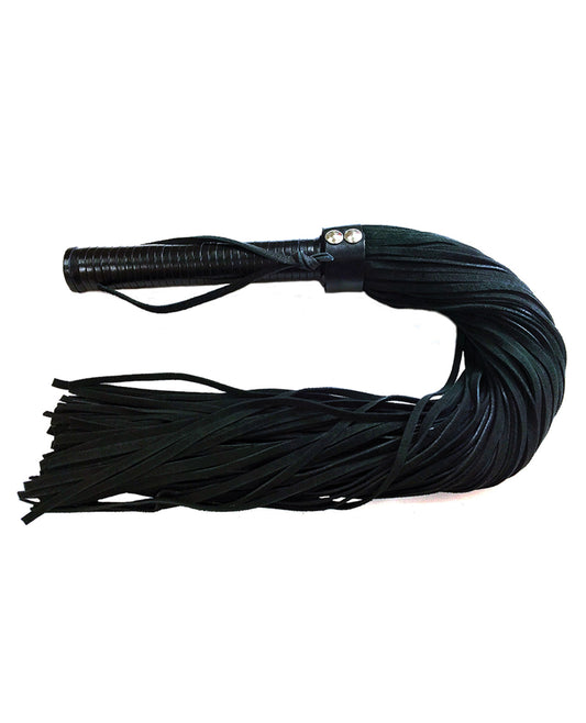 Rouge Suede Flogger W-leather Handle - Black - LUST Depot