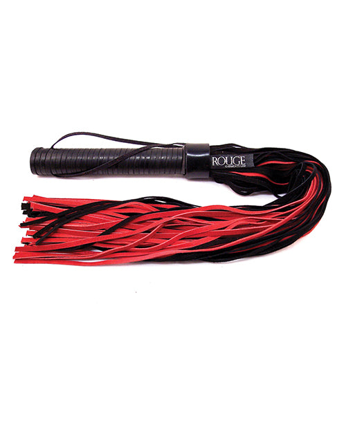 Rouge Suede Flogger W-leather Handle - Black-red - LUST Depot