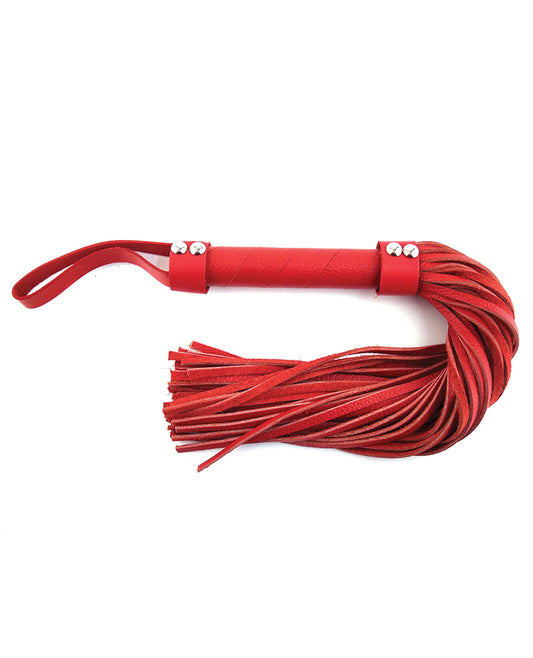 Rouge Short Leather Flogger - Red - LUST Depot