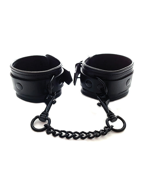 Rouge Leather Wrist Cuffs - Black W/black - LUST Depot