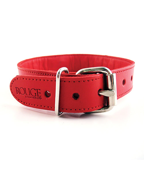 Rouge Leather O Ring Studded Collar - Red - LUST Depot