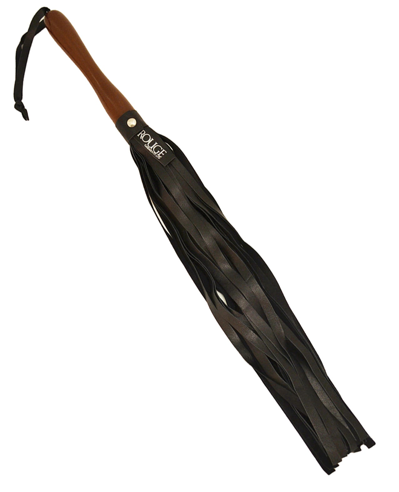 Rouge Leather Flogger W-wooden Handle - Black - LUST Depot