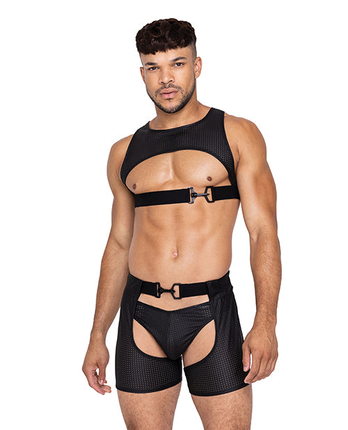 Master Harness W/hook & Ring Closure Black Lg - LUST Depot