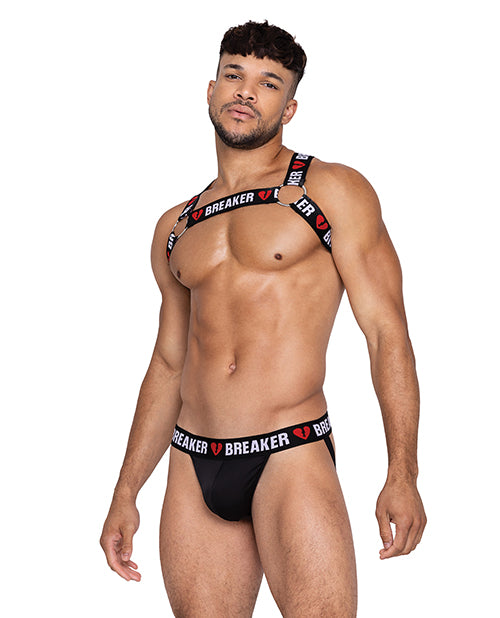 Heartbreaker Harness W/large O-ring Detail Black/red S/m - LUST Depot