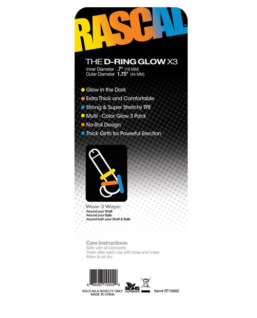 Rascal Toys The D-ring Glow X3 - LUST Depot