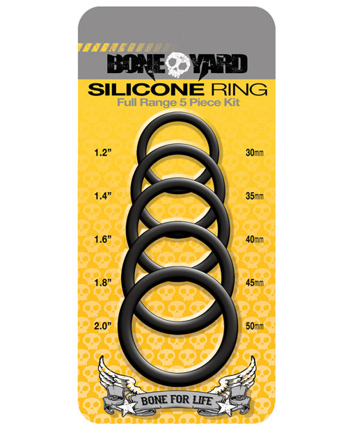 Boneyard 5 Pc Silicone Ring Kit - Black - LUST Depot