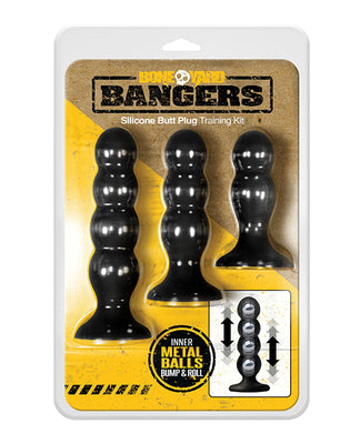 Boneyard Bangerz Silicone Butt Plug Training Kit - Black