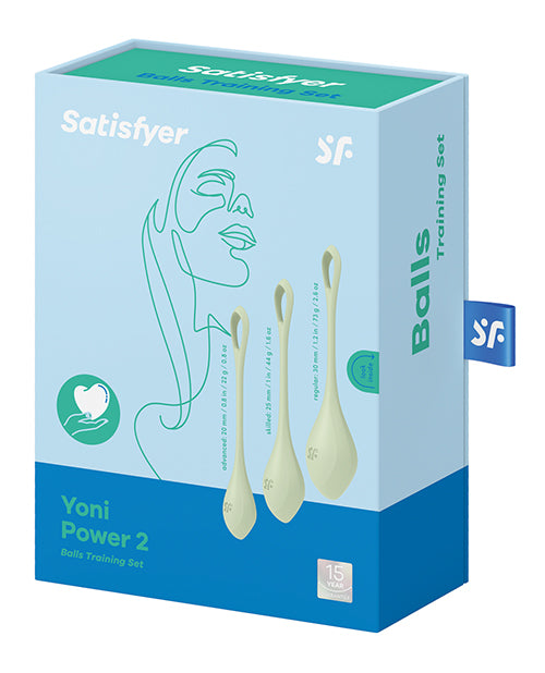 Satisfyer Yoni Power 2 Balls Training Set - Light Green - LUST Depot