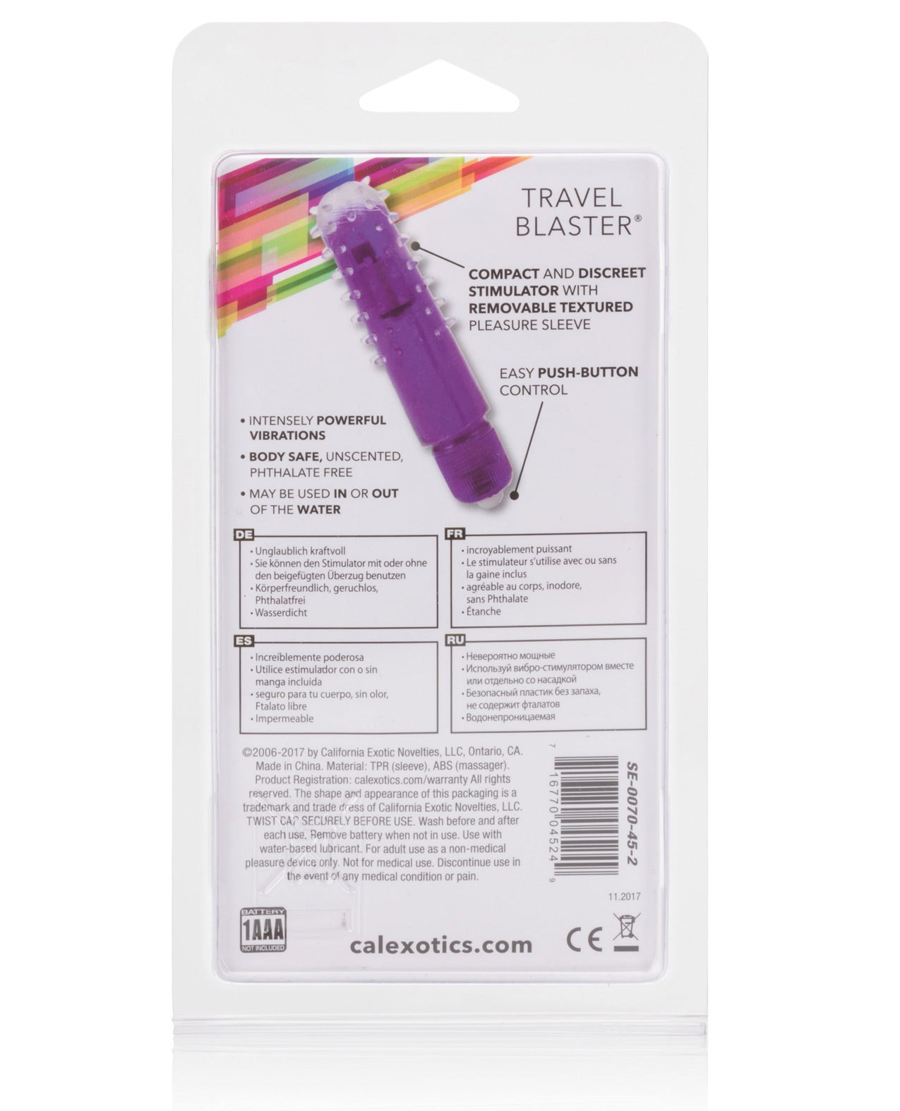 Travel Blaster W-silicone Sleeve Waterproof - Purple - LUST Depot