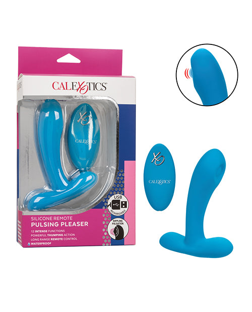 Silicone Pulsing Pleaser W-remote - Blue - LUST Depot