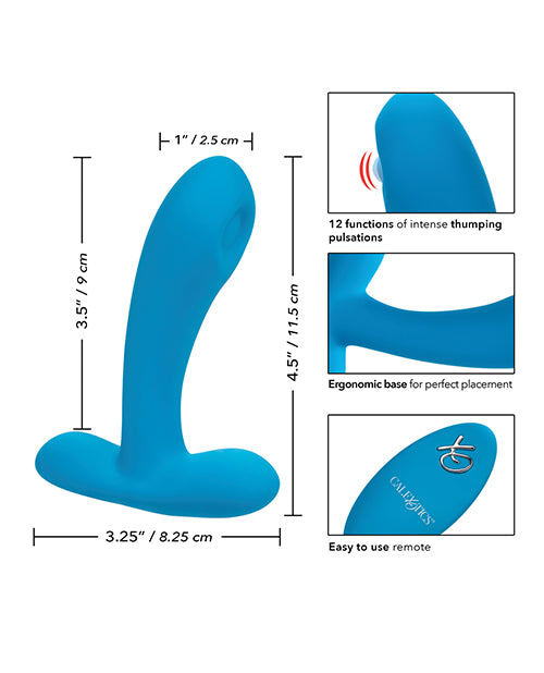 Silicone Pulsing Pleaser W-remote - Blue - LUST Depot