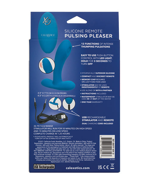 Silicone Pulsing Pleaser W-remote - Blue - LUST Depot