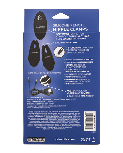 Silicone Nipple Clamps W-remote - Black - LUST Depot