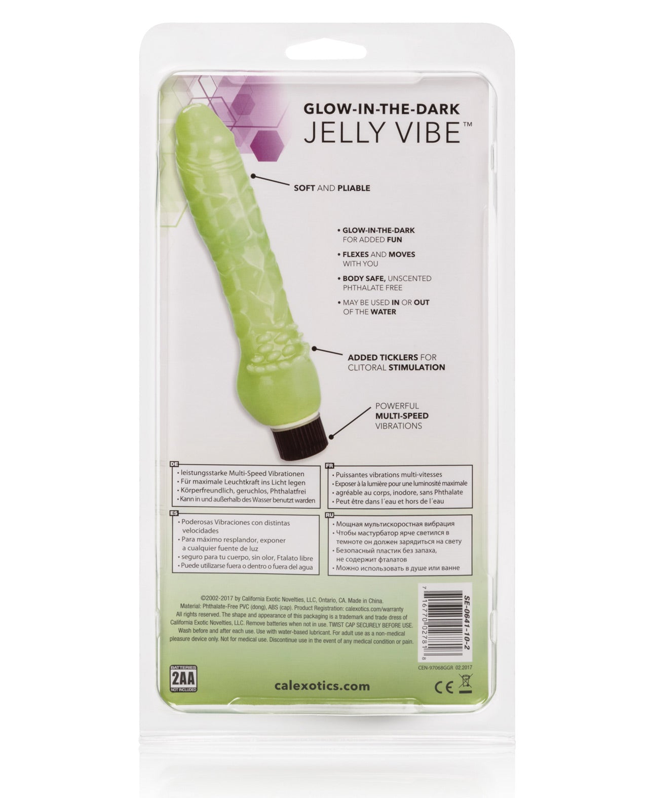 Glow-in-the-dark 7" Jelly Penis Vibe - Green - LUST Depot