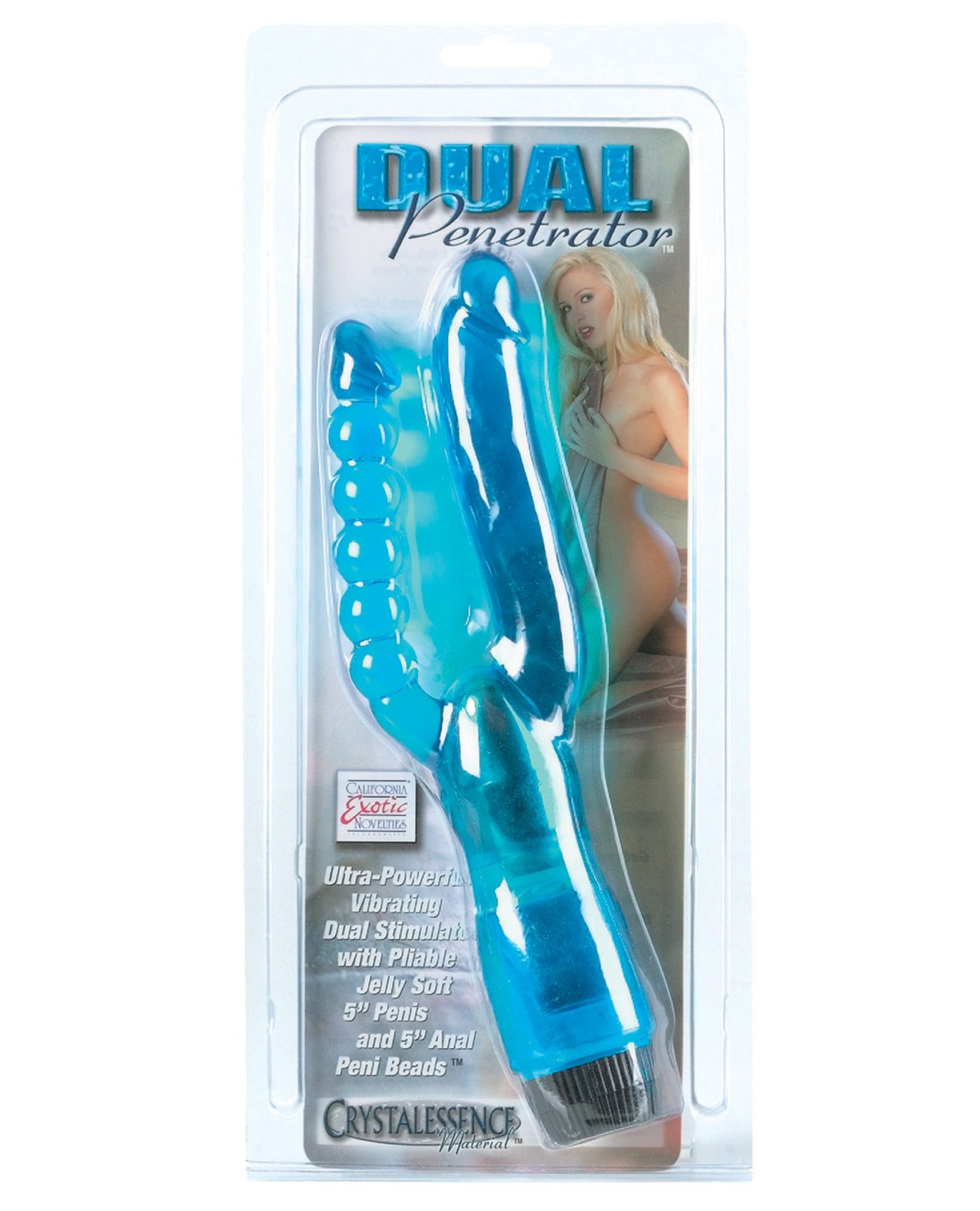 Crystalessence 5" Dual Penetrator - Blue - LUST Depot