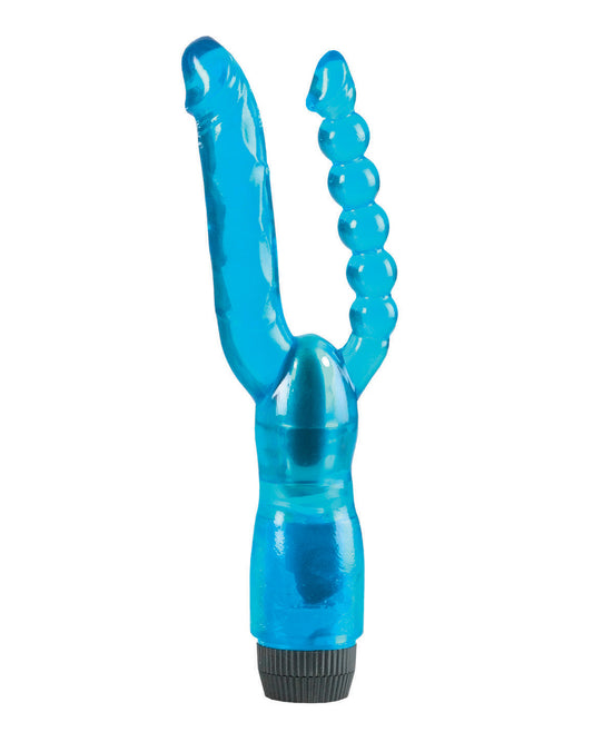 Crystalessence 5" Dual Penetrator - Blue - LUST Depot