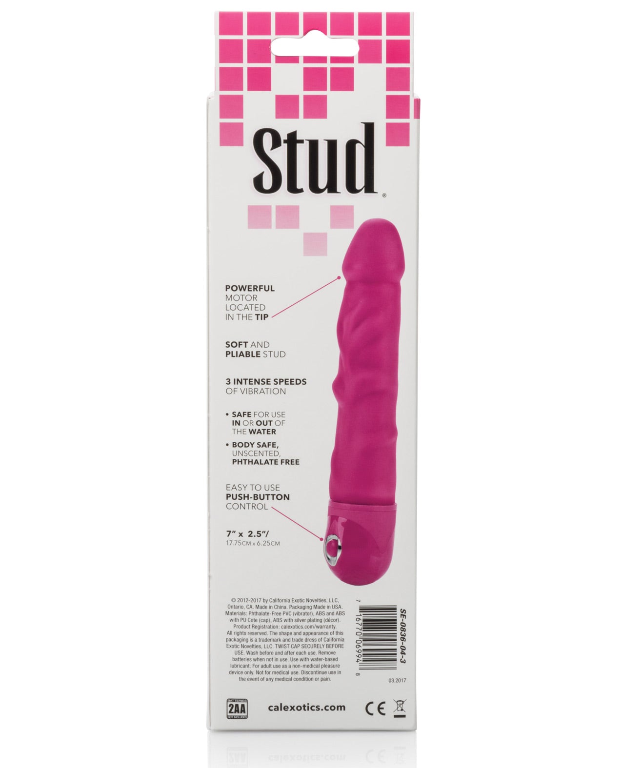 Power Stud Stud Rod Dong Waterproof - Pink - LUST Depot