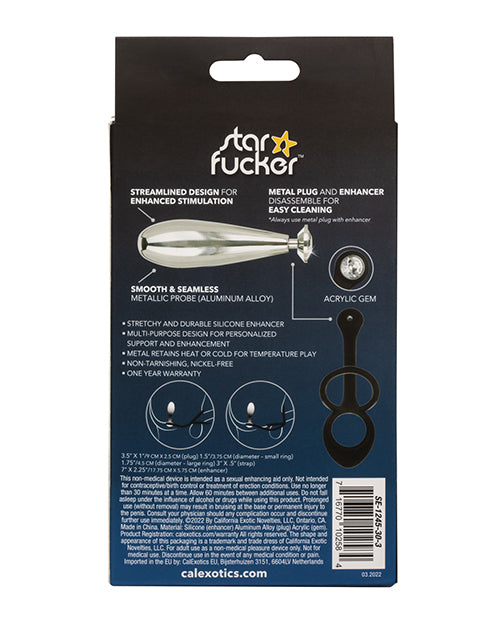 Star Fucker Glider Gem Plug W-silicone Enhancer - Black - LUST Depot