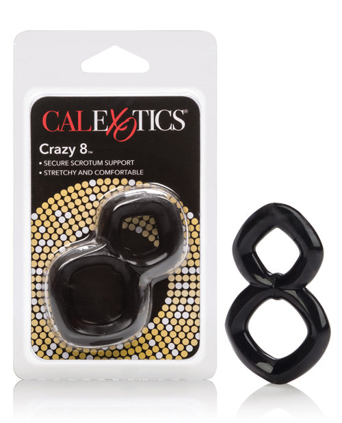 Crazy 8 Enhancer Double Cock Ring - Black - LUST Depot