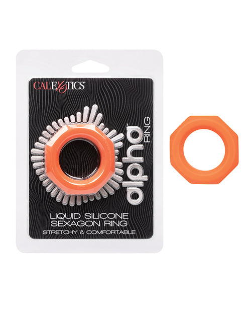 Alpha Liquid Silicone Sexagon Ring - Orange - LUST Depot