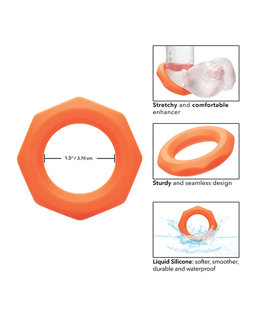 Alpha Liquid Silicone Sexagon Ring - Orange - LUST Depot