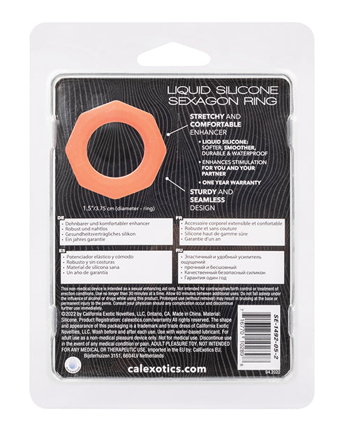 Alpha Liquid Silicone Sexagon Ring - Orange - LUST Depot