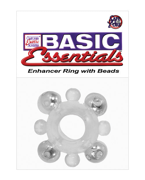 Basic Essentials Enhancer Ring W/beads - Clear - LUST Depot