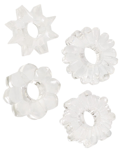 Basic Essentials Rings - Clear Set Of 4 - LUST Depot