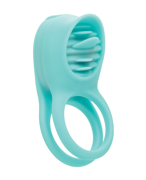 Couple's Enhancers Silicone Rechargeable French Kiss Enhancer - Teal - LUST Depot