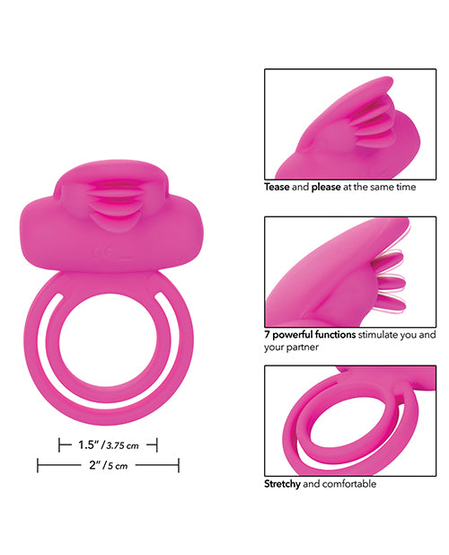 Silicone Rechargeable Dual Clit Flicker Enhancer - Pink - LUST Depot