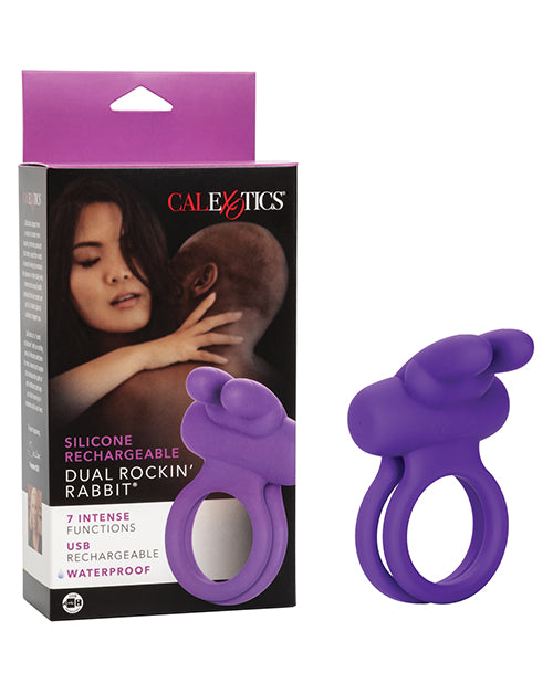 Silicone Rechargeable Rockin' Rabbit Enhancer - Purple - LUST Depot