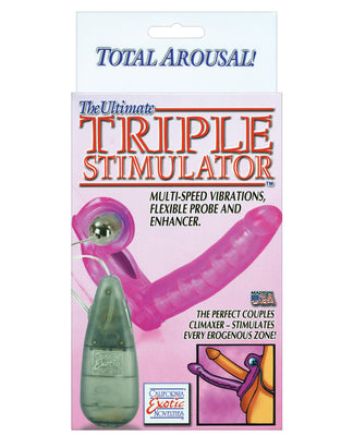 The Ultimate Triple Stimulator Flexible Dong W-cock Ring