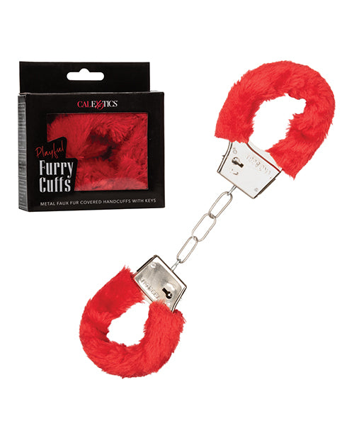 Playful Furry Cuffs - Red - LUST Depot