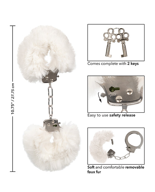 Ultra Fluffy Furry Cuffs - White - LUST Depot