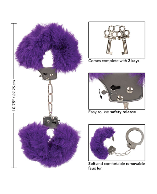 Ultra Fluffy Furry Cuffs - Purple - LUST Depot