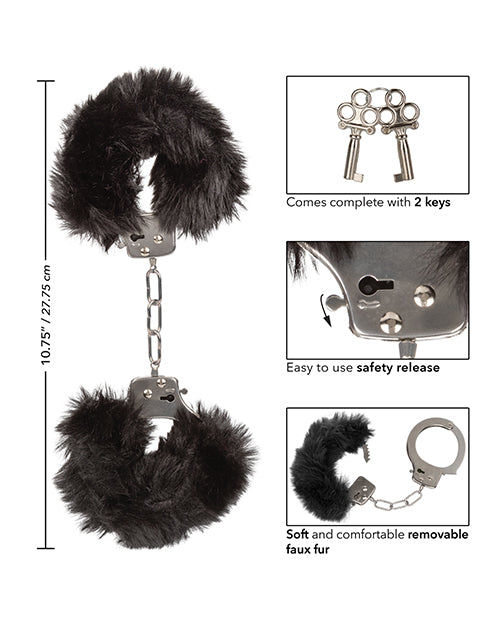 Ultra Fluffy Furry Cuffs - Black - LUST Depot