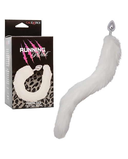 Running Wild White Tail Metallic Anal Probe - LUST Depot