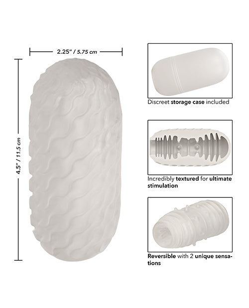 Boundless Reversible Ribbed Stroker - White - LUST Depot