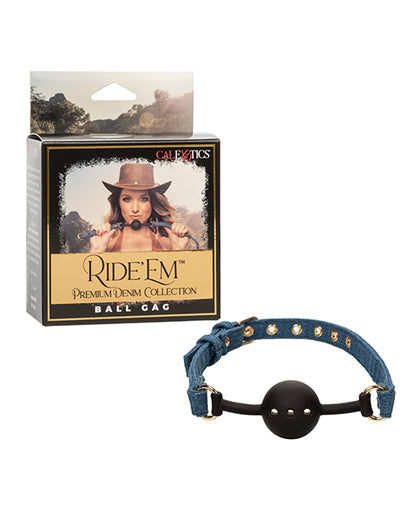 Ride 'em Premium Denim Collection Ball Gag - LUST Depot