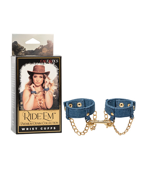 Ride 'em Premium Denim Collection Wrist Cuffs - LUST Depot