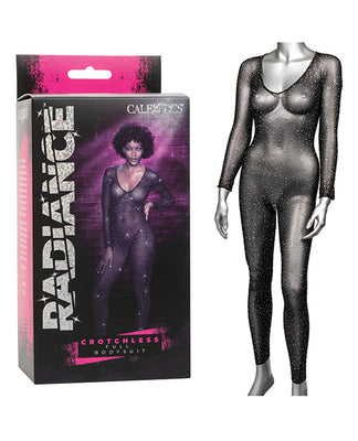 Radiance Crotchless Full Body Suit - Black O/s