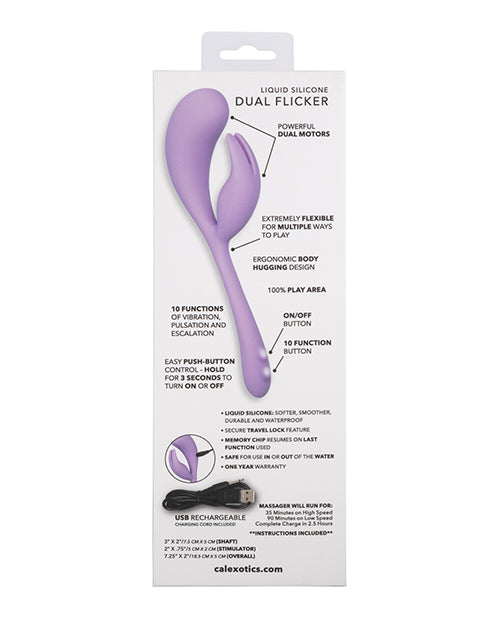 Elle Liquid Silicone Dual Flicker - Purple - LUST Depot