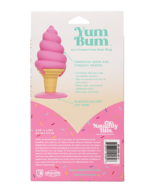 Naughty Bits Yum Bum Ice Cream Cone Butt Plug - Pink - LUST Depot