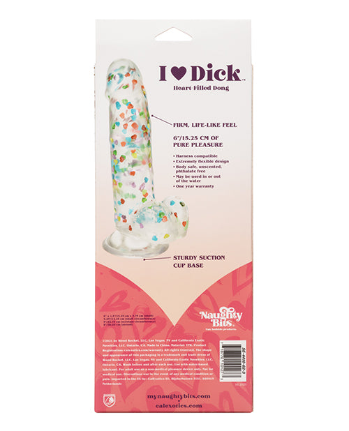 Naughty Bits I Love Dick Heart Filled Dong - Multicolor - LUST Depot