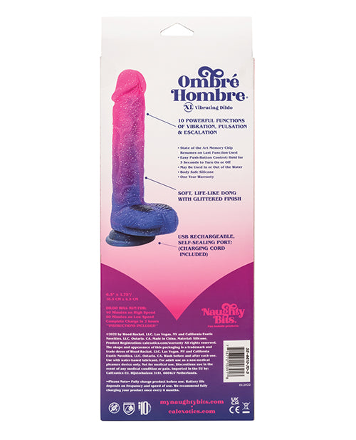 Naughty Bits Ombre Hombre Xl Vibrating Dildo - LUST Depot