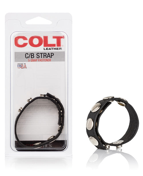 Colt Leather C-b Strap 5 Snap Fastener - Black - LUST Depot