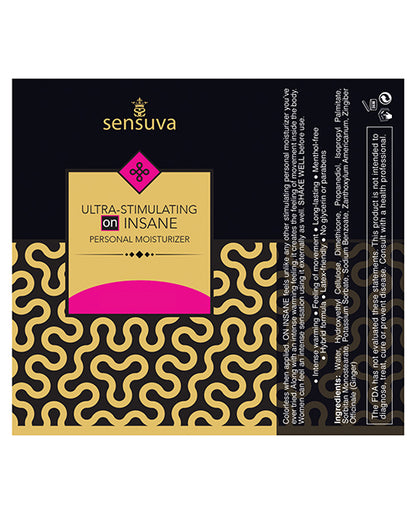 Sensuva Ultra Stimulating On Insane Personal Moisturizer - 4.23 Oz Unscented - LUST Depot