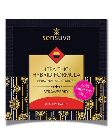 Sensuva Ultra Thick Hybrid Personal Moisturizer Single Use Packet - 6 Ml Strawberry