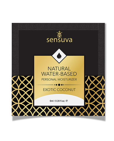 Sensuva Natural Water Based Personal Moisturizer Single Use Packet - 6 Ml Exotic Coconut